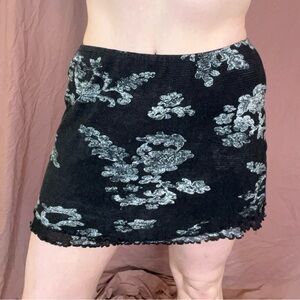 Free People Floral Black and Gray Women's Skirt